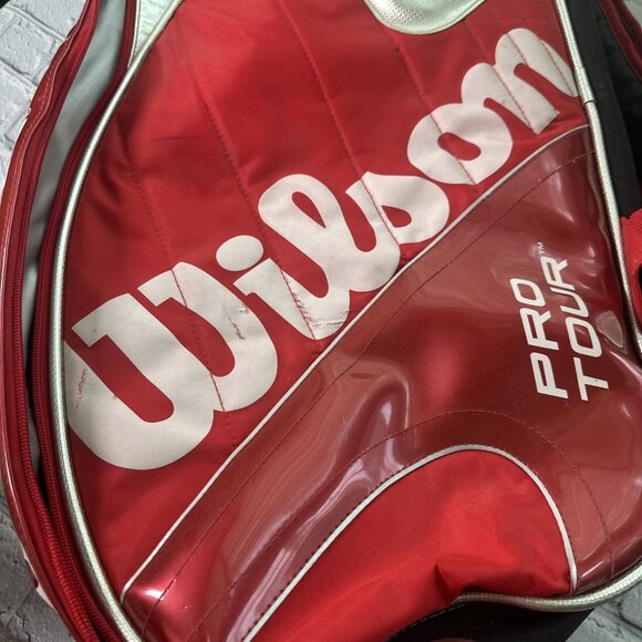 Wilson Pro Tour Thermo Guard Tennis Racquet Bag Red K Factor Backpack 12 Racket - Picture 6 of 12